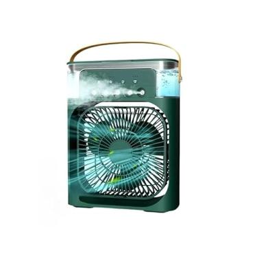 Imagem de Mini Ventilador Refrigerador Ar Condicionado Umidificador Portátil Com Led Reservatório De Água USB(VERDE)