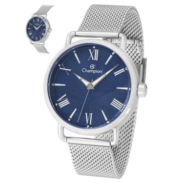Imagem de Relógio Champion Masculino Ref: Ch30251f Casual Mesh Prateado