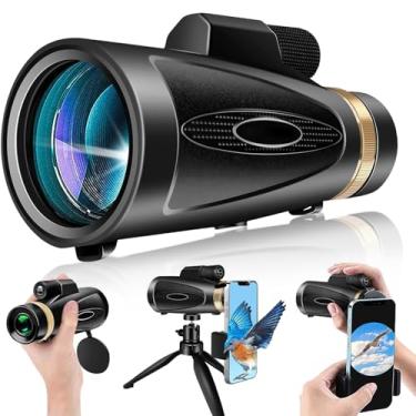 Imagem de Monóculos de telescópio monocular HD 80 x 100 para adultos com tripé, monóculos