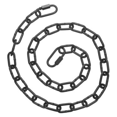 Imagem de PATIKIL Cadeado de corrente de portão, trava de corrente suspensa de aço de liga de 76 cm com 2 fechos abertos para barraca de celeiro, portão, rede, balanço, saco de areia, ioga, academia, preto