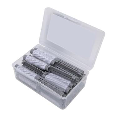 Imagem de Naroote Perm Rods Fluffy Hair Roller Curler Kit de Ferramentas de Cabeleireiro para Necessidades de Estilo para Mulheres e Meninas, 20 Unidades de Hastes Permanentes de Cabelo para Criar Lindos Penteados, Feitos de Plástico de , Rosa 6,1 X 0,6 pol. (Cinza)