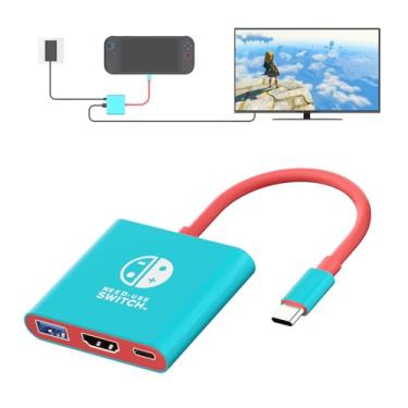 Imagem de Serve para Switch 2, Switch 2 dock de TV, estação de TV portátil para Switch/Switch 2/Steam Deck/ROG Ally/Legion GO, switch 3 em 1, 2 bases de viagem com HDMI 4K a 60Hz, porta PD de carregamento de