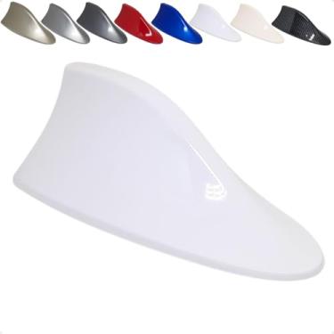 Imagem de Antena Tubarão Shark com Sinal de Rádio FM AM Multimarcas Ideal para Carros com Teto Curvo (Branco)