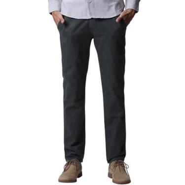 Imagem de Pantalones Casuales Ajustados y Cónicos con Frente Plano para Hombre -