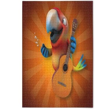 Imagem de Cheerful Cartoon Parrot Orange Jigsaw Puzzle 500 Pieces for Adults Decorative Scenery Animal Art Fun Puzzles for Adults Lovers White Elephants Gifts, 500 Pieces, 20.5" x 14.9"