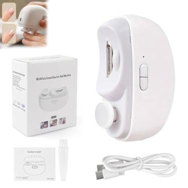 Imagem de Cortador de Unhas Elétrico Automático com Luz E 2 Velocidades, Cortador de Unhas E 3 Em 1, Aparador de Unhas de Segurança Recarregável Usb para Bebês, Crianças, Adulto (Branco)