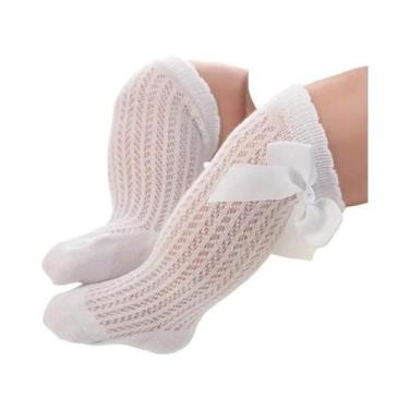 Imagem de Meias De Algodão Tricotadas Para Meninas Bebês 0-3T Verão Macias Longa