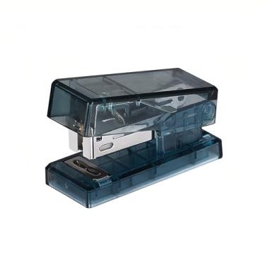 Imagem de Mini grampeador portátil – grampeador de mesa manual compacto para capacidade de 20 folhas, design minimalista claro para uso doméstico e escola, padrão compatível com grampos 26/6 (azul)