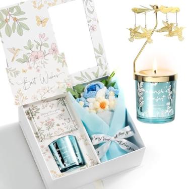 Imagem de Presentes de Natal para mulheres, mãe, amiga, irmã, presentes de aniversário exclusivos para mulheres, namorada, esposa, filha, velas de Natal, beija-flor, conjunto de velas perfumadas giratórias para