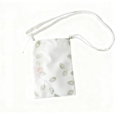 Imagem de Bolsa tiracolo feminina vintage com borla de renda pequena bolsa de ombro quadrada com zíper bolsa de telefone bolsa de mão, Verde, Medium