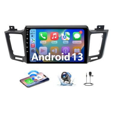 Imagem de Binize CarStereo Rádio Android 13 compatível com Toyota RAV4 2013 2014 2015 2016 2017 2018, 10 unidades de cabeça estéreo de carro com tela sensível ao toque, sem fio, carplay/câmera de backup com