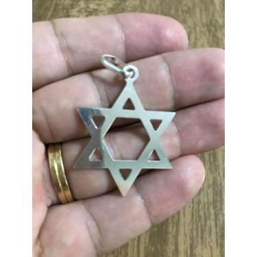 Imagem de Pingente Prata Maciça 925 Estrela Davi Grande - Lojas La&Ny, 4, Prata