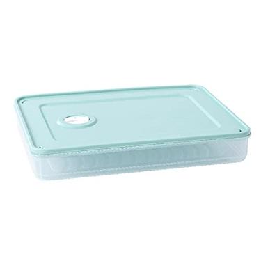 Imagem de Organizador de Armazenamento Dumplings Caixa Bandeja Preservação Alimentos Multicamadas com Tampa Capacidade Grande Contêiner Doméstico Grau Alimentar