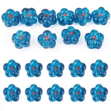 Imagem de 10 peças de contas transparentes feitas à mão para fazer pulseiras, prata, glitter, vidro floral, vidro, espaçador, contas soltas para fazer joias, colar, brincos, artesanato, bricolage, turquesa