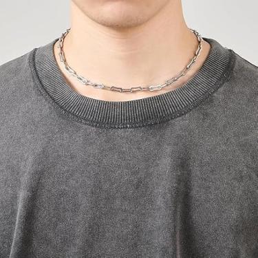 Imagem de Correntes de aço inoxidável para homens preto/prata/ouro rosa/ouro rosa/ouro, colar masculino hip hop, joias 30/45/45 cm, 15 inch, Aço inoxidável, Sem Pedra Preciosa