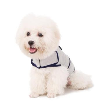 Imagem de BalancePaw Colete para alívio da ansiedade para cães – Casaco respirável e calmante para tempestades, viagens, fogos de artifício e visitas ao veterinário (P, cinza claro)