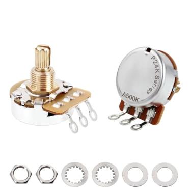 Imagem de Banworks Brass A500K Imperial 9,5 mm Panelas de guitarra tamanho completo, eixo curto dividido de 24 estrias (comprimento de 15,5 mm) Potenciômetro cônico de áudio para Gibson Les Paul LP/SG Fender