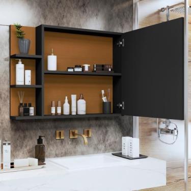 Imagem de Espelheira Suspensa Iris Para Banheiro / Closet Porta e Nichos Armário