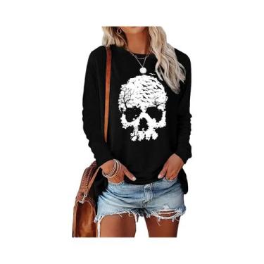 Imagem de Camiseta Feminina Slim De Algodão De Manga Longa Branca, Tops Finos Pa