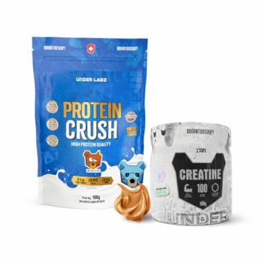 Imagem de Kit Protein Crush 900g refil + Creatina 300g pote Ganho de Massa (900, Doce de leite)