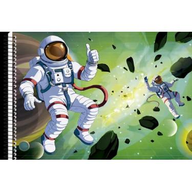 Imagem de Caderno de Cartografia e Desenho com Estampa de Astronauta - 60 Folhas