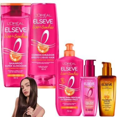Imagem de Kit Novo Liso dos Sonhos Sérum Leave In Oleo Extraordinário Elseve Lor