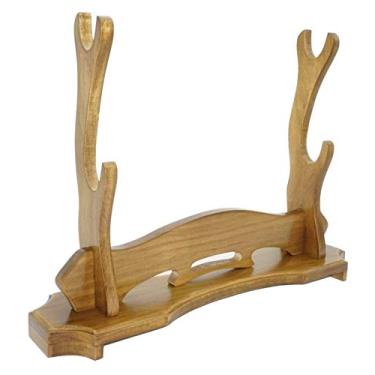 Imagem de pcagfaajmh Suporte de espada Katana Dispaly Samurai Suporte horizontal de chão ()