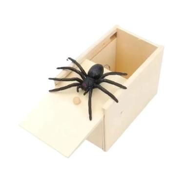 Imagem de Brinquedo de Madeira com Aranha - Caixa de Surpresa Engraçada para o D