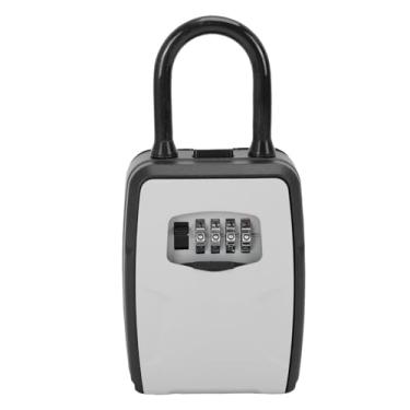 Imagem de Jiawu Cofre de Chave de Grande Capacidade Com Código de Combinação de 4 Dígitos, Caixa de Bloqueio de Escritório Doméstico de Alta Segurança, Liga de Alumínio, 3,70 X 7,44 pol.