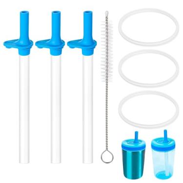 Imagem de 3 canudos de substituição com válvula de mordida para Kelso 425 g, acessórios de copo de palha confiáveis sem BPA com escova de juntas reutilizáveis para garrafas de água