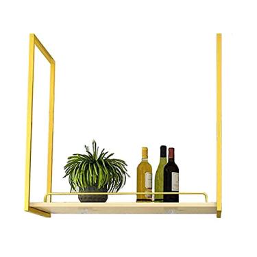 Imagem de Prateleira de montagem de teto de camada única, prateleiras flutuantes de tubo industrial, rack de armazenamento de metal de ferro forjado, para suporte decorativo de bar e restaurante, suporte