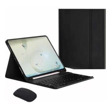 Imagem de Capa Tablet Com Magnética e Removível Teclado e Mouse Bluetooth， Capa Para iPad Mini4 / Mini5 8 Polegadas (Preto)