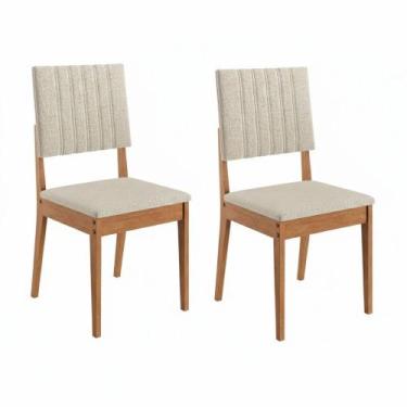 Imagem de Conjunto 2 Cadeiras Estofados Milão Madetal, Mel Tec 057/Bege