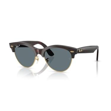 Imagem de Óculos de Sol Ray-Ban Polarizado Clubmaster Way 0RB2341 990/3R Tam 54 / Vermelho Havana - Lentes Azul