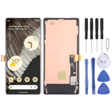 Imagem de Hiregolish Peças de reparo de tela de celular, para Google Pixel 7 Pro GP4BC GE2AE OLED LCD digitalizador de tela montagem completa com moldura, conjunto de substituição de tela com kits de reparo