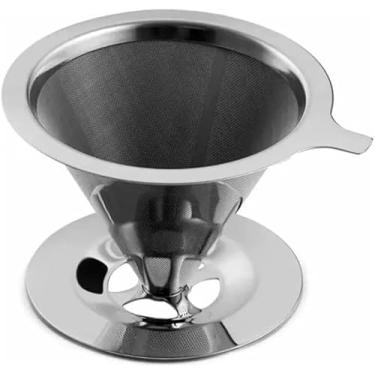 Imagem de Coador de Café Inox Reutilizável 102 – Filtro Permanente Dupla Camada que Preserva Aroma e Sabor | Suporte Integrado, Diga Adeus ao Filtro de Papel! Ideal para Café Gourmet Manual