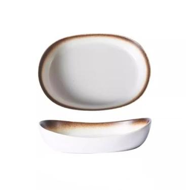 Imagem de Caçarola de cozimento resistente a altas temperaturas, prato doméstico peixe cozido no vapor, arroz, prato de jantar, forno, utensílios de aquecimento de micro-ondas para cozinhar (branco, 25,4 cm)