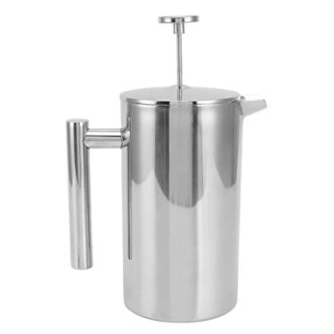 Imagem de KIMISS Máquina de café Francesa - Bule de Parede Dupla de Aço Inoxidável 304, Prensa de café Feita à Mão Com Tela de Filtro para e chá, Portátil para Uso Ao Ar Livre (1000ml)