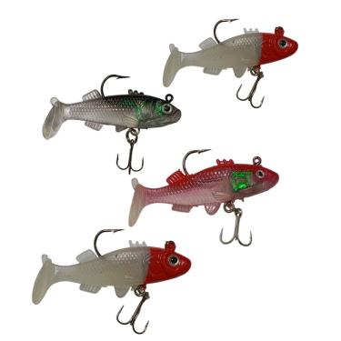 Imagem de Isca Artificial Pesca 4 Peixes Soft Shad Pescaria  Robalo Lambari  Tainha Tucunare Mar Açude Rio Lago