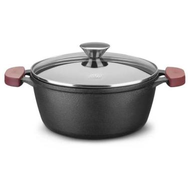 Imagem de Panela Caçarola em Ferro Fundido 30cm 8,0L Com Tampa Preta 8376 MTA