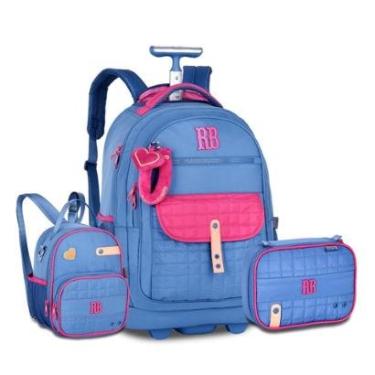 Imagem de Kit Mochila Carrinho Lancheira e Estojo Rebecca Bonbon-Feminino