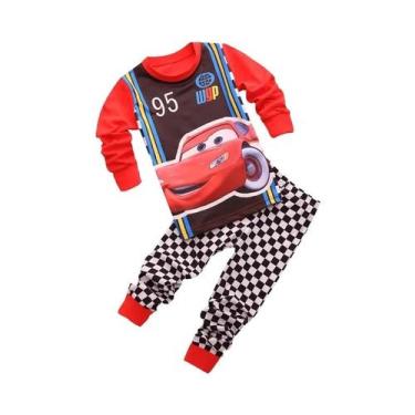 Imagem de Conjunto De Pijamas De Algodão Para Meninos, Carros McQueen, Desenho A