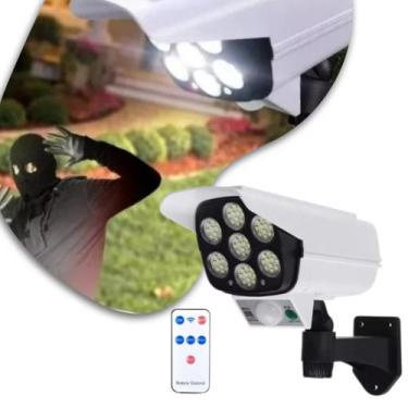 Imagem de Câmera Falsa Com 77 Led 60W Refletor Solar Sensor Presença Antifurto L