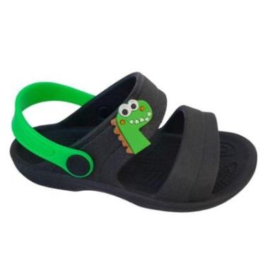 Imagem de Sandália Papete Chinelo Masculino Infantil Babuche Dinossauro Menino Estiloso Escolar Colégio-Masculino
