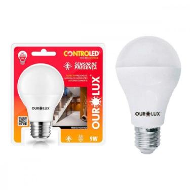 Imagem de Lampada Led Bulbo Controled Ourolux 9W. Com Sensor Presenca 6500K., Br