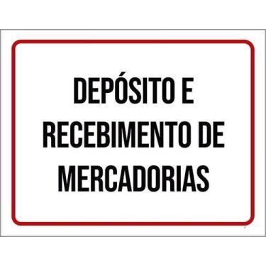 Imagem de Kit 5 Placa Acm Depósito Recebimento Mercadorias 18X23 - Sinalizo