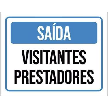 Imagem de Kit 10 Placa Acm Saída Visitantes Prestadores 18X23 - Sinalizo
