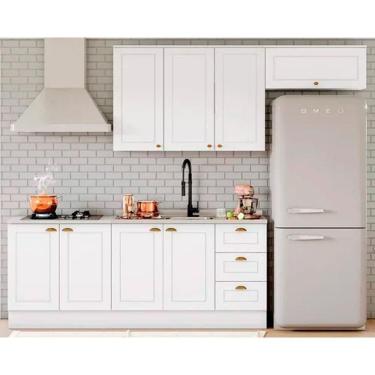 Imagem de Kit Cozinha Modulada 5 Peças Americana 2 Aéreos + 2 Balcões + 1 Complemento Sem Pia Cz130 Branco