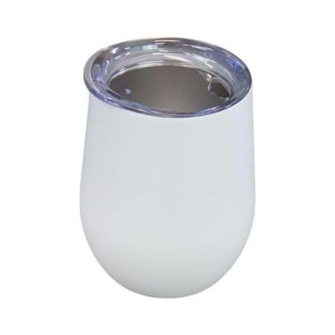 Imagem de Copo Térmico em Aço Inox Branco Fosco com Tampa Antivazamento - Design