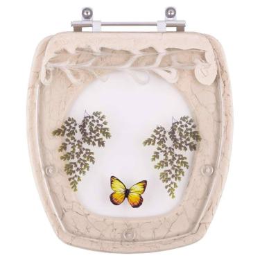 Imagem de Acento Sanitário Decorada Stylus Bege Para Louça Celite